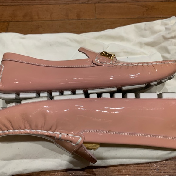Louis Vuitton Pink Patent Leather w/Contrast White Stitching Loafers/Mocs - Picture 3 of 5